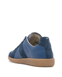 Baskets basses en cuir bleu marine Maison Margiela