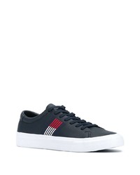 Baskets basses en cuir bleu marine Tommy Hilfiger