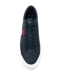 Baskets basses en cuir bleu marine Tommy Hilfiger