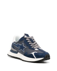 Baskets basses en cuir bleu marine A Bathing Ape