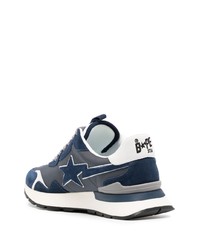 Baskets basses en cuir bleu marine A Bathing Ape