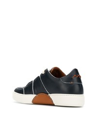 Baskets basses en cuir bleu marine Ermenegildo Zegna