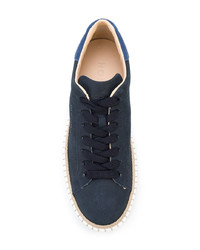 Baskets basses en cuir bleu marine Hogan