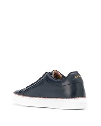 Baskets basses en cuir bleu marine Paul Smith