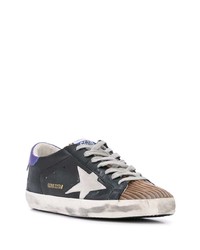 Baskets basses en cuir bleu marine Golden Goose