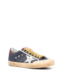 Baskets basses en cuir bleu marine Golden Goose