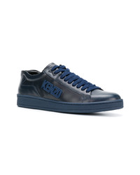 Baskets basses en cuir bleu marine Kenzo