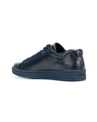 Baskets basses en cuir bleu marine Kenzo