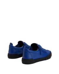 Baskets basses en cuir bleu marine Giuseppe Zanotti