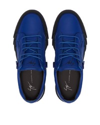 Baskets basses en cuir bleu marine Giuseppe Zanotti