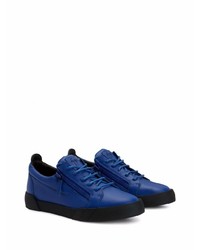 Baskets basses en cuir bleu marine Giuseppe Zanotti