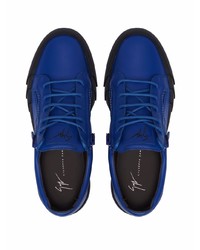 Baskets basses en cuir bleu marine Giuseppe Zanotti