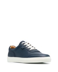 Baskets basses en cuir bleu marine Harrys Of London