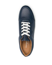 Baskets basses en cuir bleu marine Harrys Of London