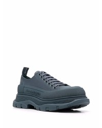 Baskets basses en cuir bleu marine Alexander McQueen