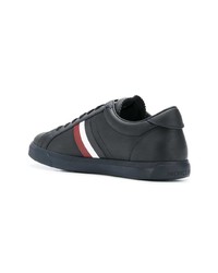 Baskets basses en cuir bleu marine Moncler