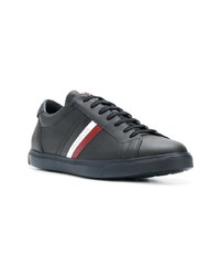 Baskets basses en cuir bleu marine Moncler