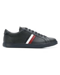 Baskets basses en cuir bleu marine Moncler