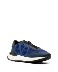 Baskets basses en cuir bleu marine Valentino Garavani