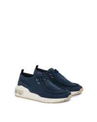 Baskets basses en cuir bleu marine Ferragamo