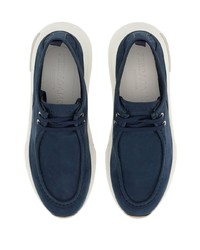 Baskets basses en cuir bleu marine Ferragamo