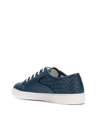 Baskets basses en cuir bleu marine Bottega Veneta