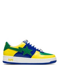 Baskets basses en cuir bleues A Bathing Ape