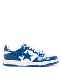 Baskets basses en cuir bleues A Bathing Ape