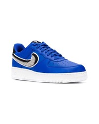 Baskets basses en cuir bleues Nike