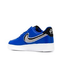 Baskets basses en cuir bleues Nike