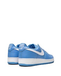 Baskets basses en cuir bleues Nike