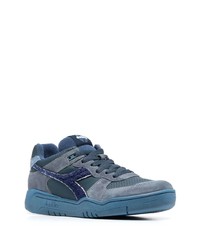 Baskets basses en cuir bleues Diadora