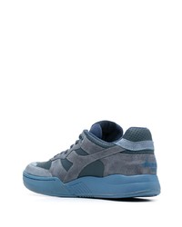 Baskets basses en cuir bleues Diadora