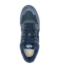 Baskets basses en cuir bleues Diadora