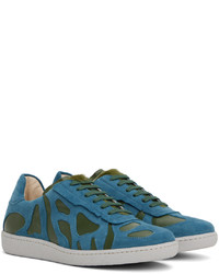 Baskets basses en cuir bleues Namacheko