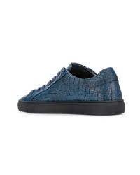 Baskets basses en cuir bleues Hide&Jack