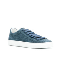 Baskets basses en cuir bleues Hide&Jack