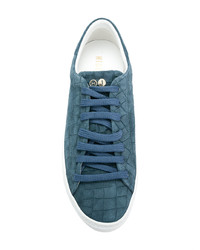 Baskets basses en cuir bleues Hide&Jack