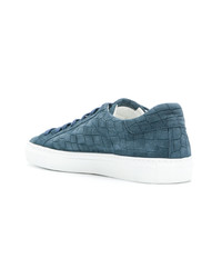 Baskets basses en cuir bleues Hide&Jack