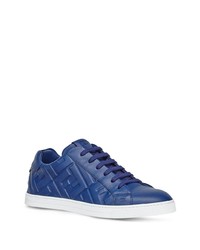 Baskets basses en cuir bleues Fendi