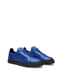 Baskets basses en cuir bleues Giuseppe Zanotti