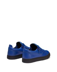 Baskets basses en cuir bleues Giuseppe Zanotti