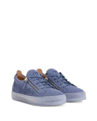 Baskets basses en cuir bleues Giuseppe Zanotti