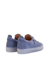 Baskets basses en cuir bleues Giuseppe Zanotti