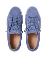 Baskets basses en cuir bleues Giuseppe Zanotti