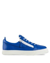 Baskets basses en cuir bleues Giuseppe Zanotti