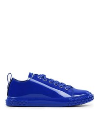 Baskets basses en cuir bleues Giuseppe Zanotti