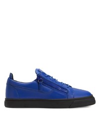 Baskets basses en cuir bleues Giuseppe Zanotti