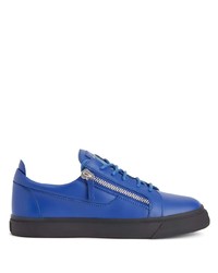 Baskets basses en cuir bleues Giuseppe Zanotti