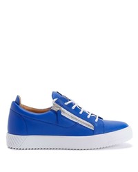 Baskets basses en cuir bleues Giuseppe Zanotti